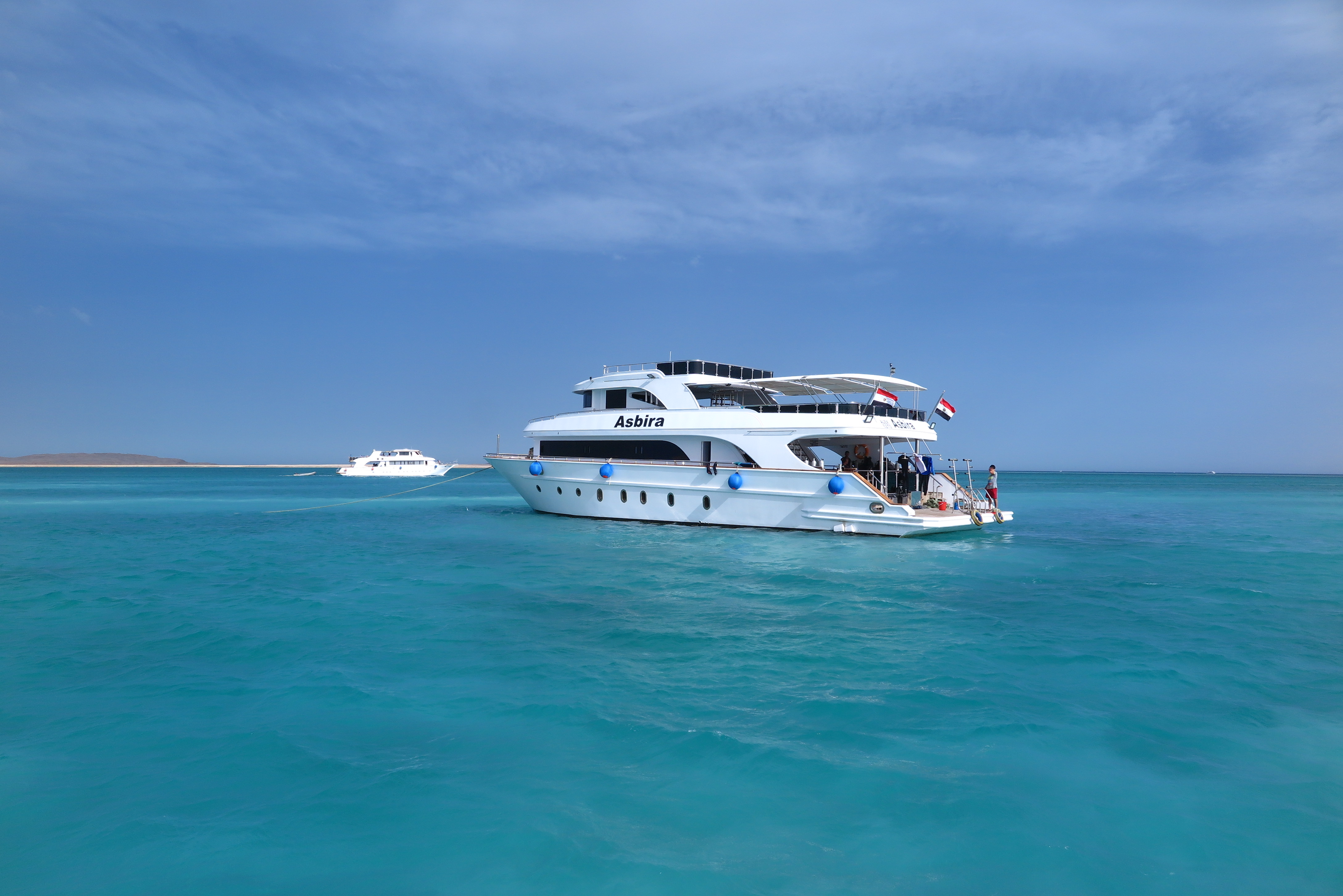 White boat in the sea